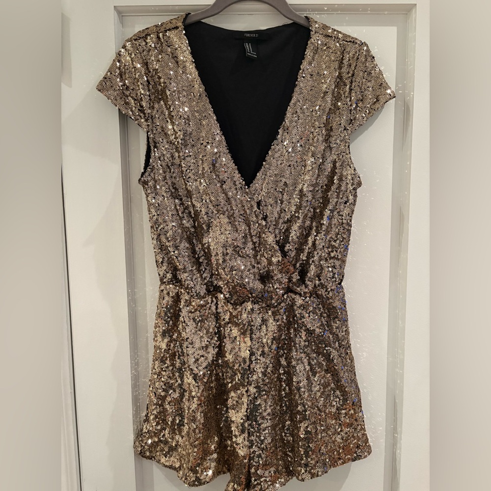 Forever 21 Gold Sequin Romper